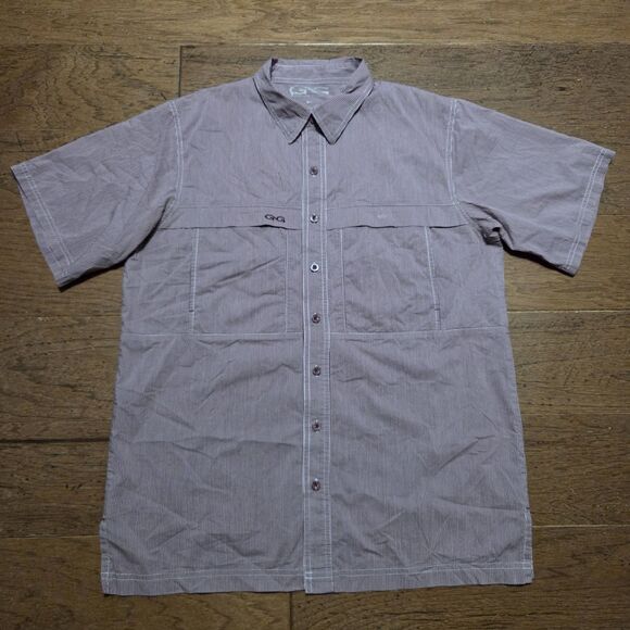 Game Guard Shirt Men's M Maroon Checkered Outdoors Fishing Vented Fishing - Picture 1 of 8